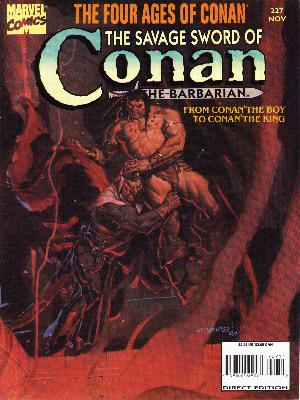 Savage Sword of Conan 227 - The Barbarian - From Conan The Boy To Conan The King - Fight - Violence - Marvel Comics