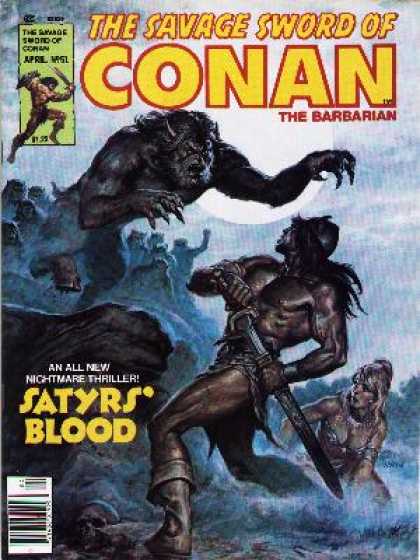 Savage Sword of Conan 51 - Sword - Conan - Beast - Babarian - Satyrs