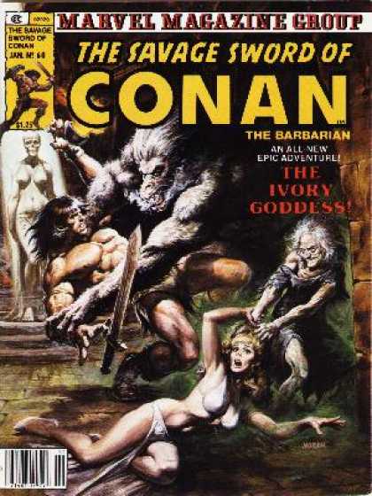 Savage Sword of Conan 60 - Barbarian - Sword - Monster - Old Lady - Blonde