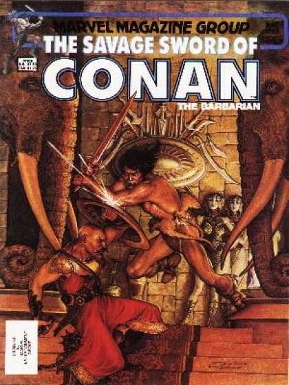 Savage Sword of Conan 88 - Marvel - Marvel Magazine Group - The Barbarian - Elephants - Temple