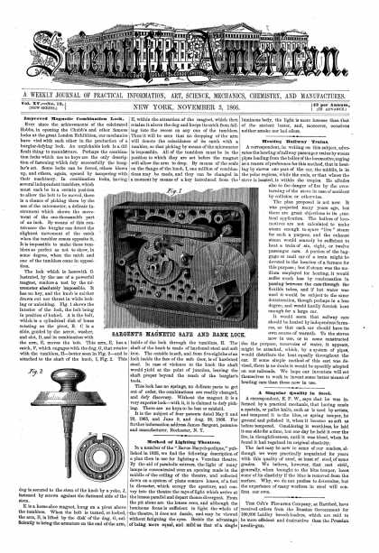 Scientific American - Nov 3, 1866 (vol. 15, #19)