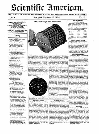 Scientific American - November 25, 1848 (vol. 4, #10)