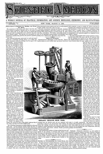 Scientific American - Mar 14, 1868 (vol. 18, #11)