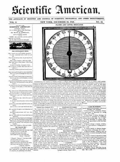 Scientific American - December 12, 1846 (vol. 2, #12)