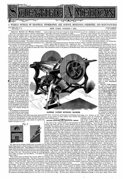 Scientific American - Oct 7, 1868 (vol. 19, #15)