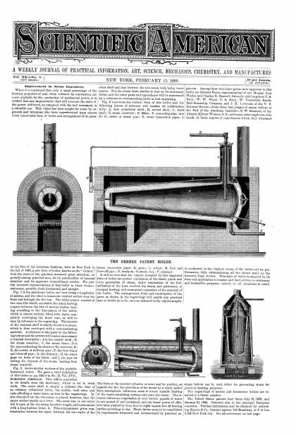 Scientific American - Feb 13, 1869 (vol. 20, #7)