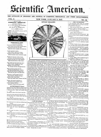 Scientific American - January 9, 1847 (vol. 2, #16)