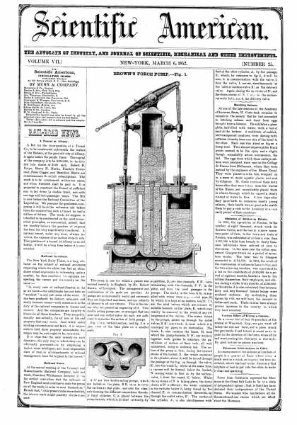 Scientific American - Mar 6, 1852 (vol. 7, #25)