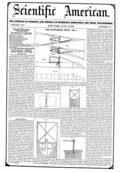 Scientific American - June 19, 1852 (vol. 7, #40)