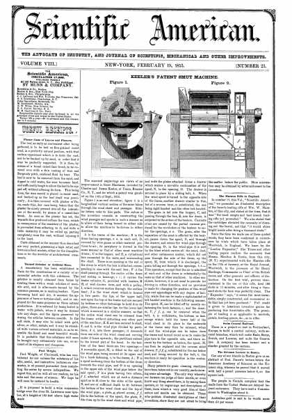Scientific American - February 19, 1853 (vol. 8, #23)