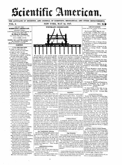 Scientific American - May 15, 1847 (vol. 2, #34)