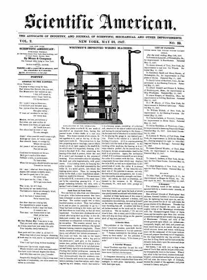 Scientific American - May 22, 1847 (vol. 2, #35)