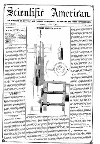 Scientific American - June 24, 1854 (vol. 9, #41)