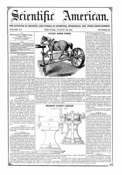 Scientific American - Aug 18, 1855 (vol. 10, #49)