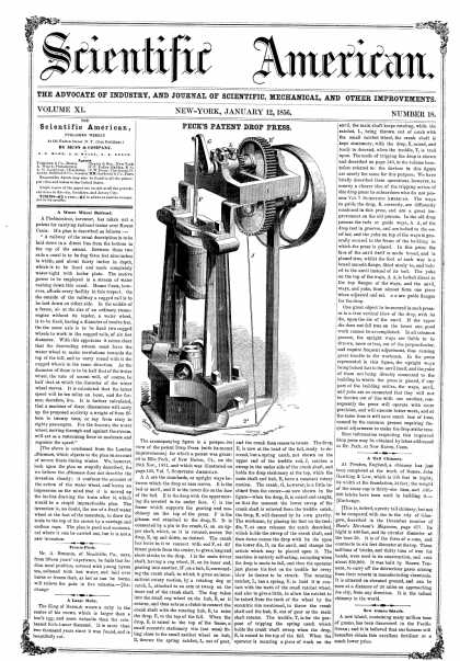 Scientific American - Jan 12, 1856 (vol. 11, #18)