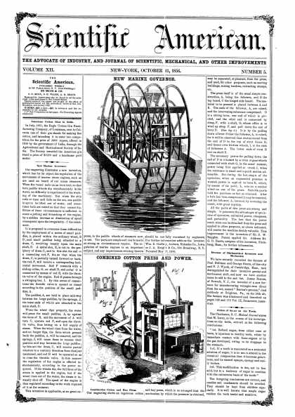 Scientific American - Oct 11, 1856 (vol. 12, #5)