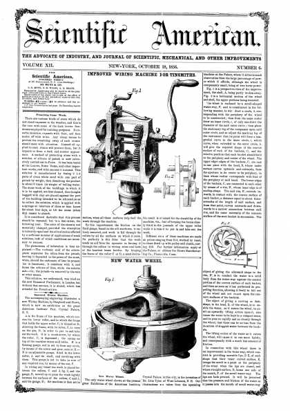 Scientific American - Oct 18, 1856 (vol. 12, #6)