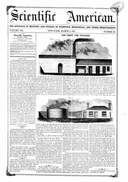 Scientific American - May 7, 1857 (vol. 12, #26)