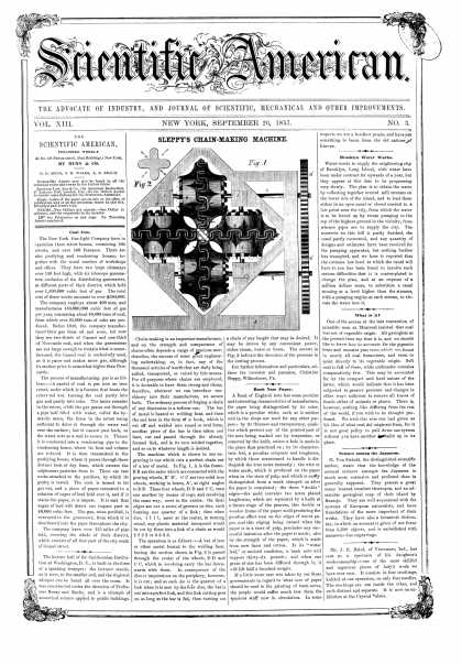 Scientific American - Sept 26, 1857 (vol. 13, #3)