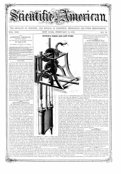 Scientific American - Feb 13, 1858 (vol. 13, #23)