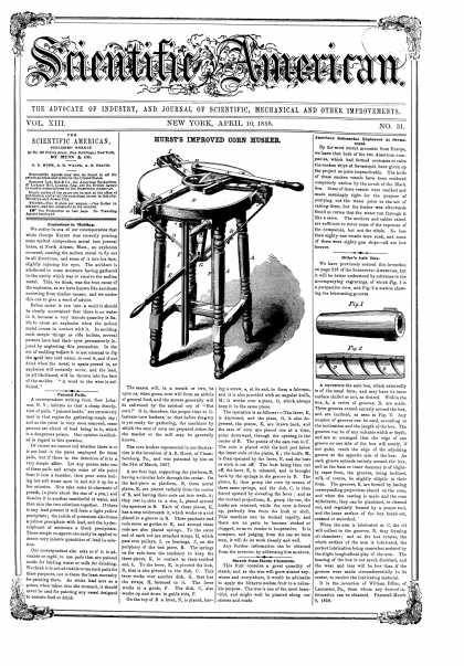 Scientific American - Apr 10, 1858 (vol. 13, #31)