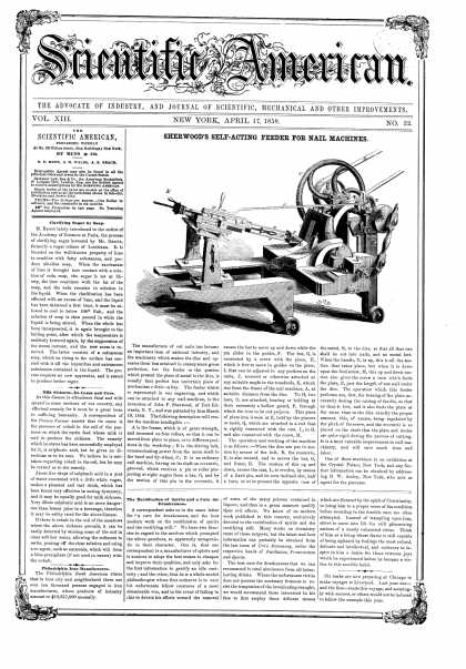Scientific American - Apr 17, 1858 (vol. 13, #32)