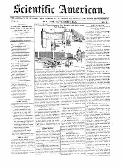 Scientific American - November 6, 1846 (vol. 2, #7)