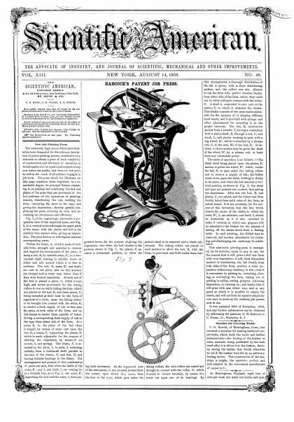 Scientific American - Aug 14, 1858 (vol. 13, #49)