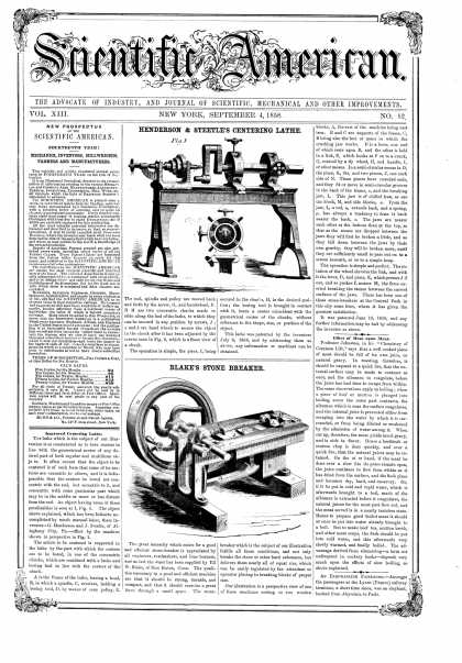 Scientific American - Sept 4, 1858 (vol. 13, #52)