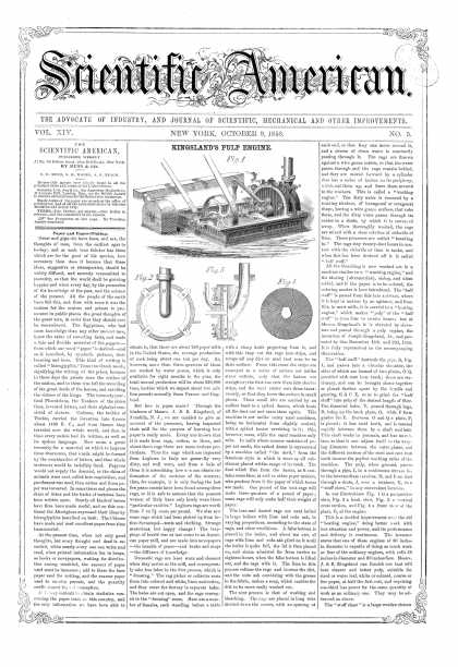 Scientific American - Oct 9, 1858 (vol. 14, #5)