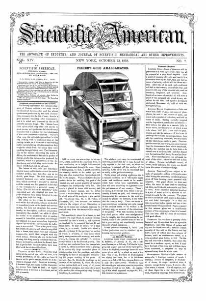 Scientific American - Oct 23, 1858 (vol. 14, #7)