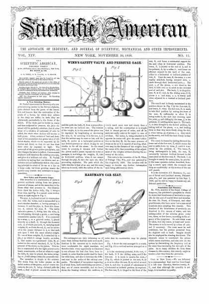 Scientific American - Nov 20, 1858 (vol. 14, #11)