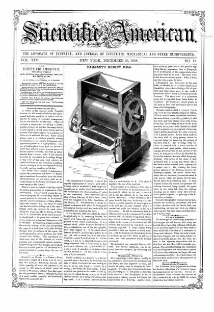 Scientific American - Dec 25, 1858 (vol. 14, #16)