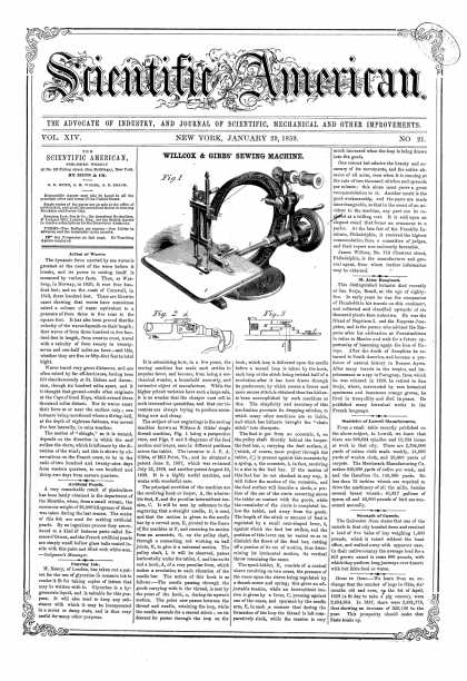 Scientific American - Jan 29, 1859 (vol. 14, #21)