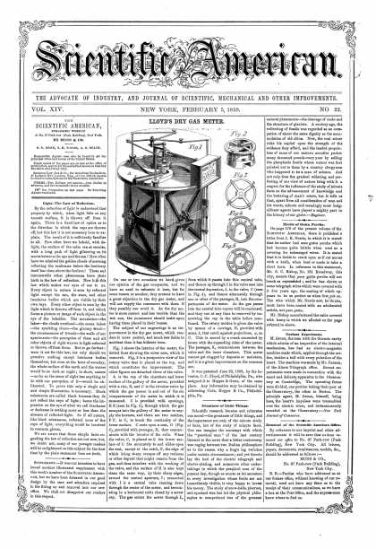 Scientific American - Feb 5, 1859 (vol. 14, #22)