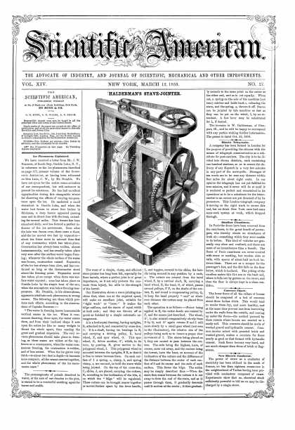 Scientific American - Mar 12, 1859 (vol. 14, #27)