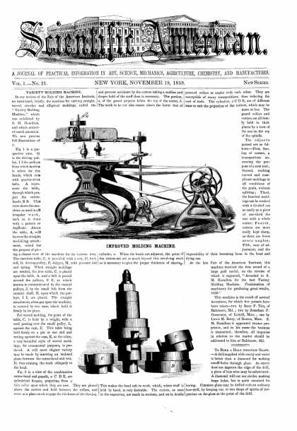 Scientific American - Nov 21, 1859 (vol. 1, #21)