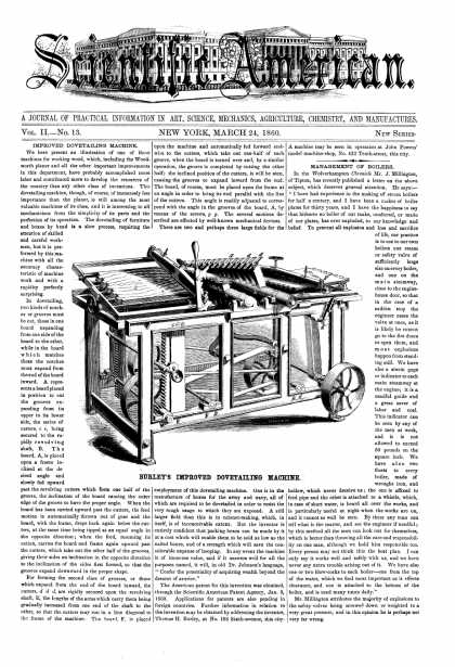 Scientific American - Mar 24, 1860 (vol. 2, #13)