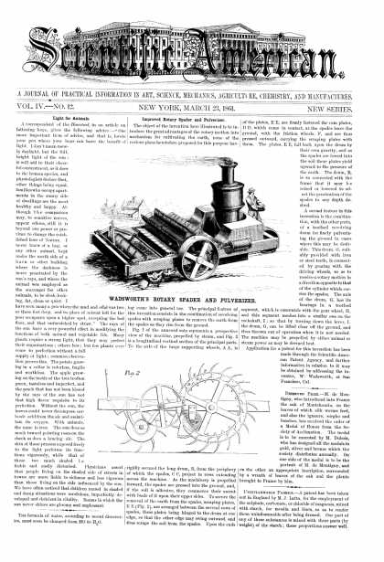Scientific American - Mar 23, 1861 (vol. 4, #12)