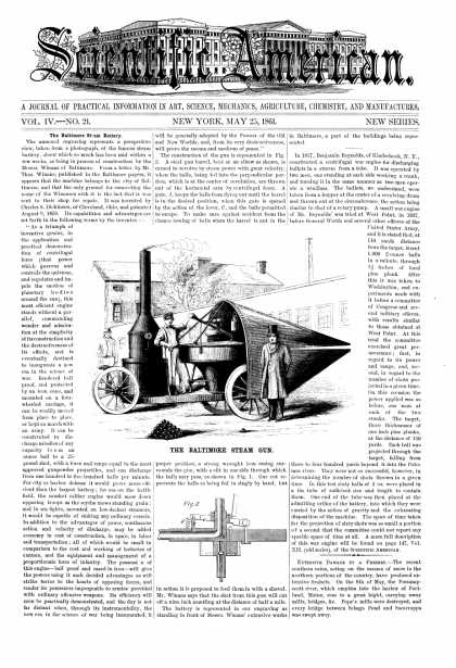 Scientific American - May 25. 1861 (vol. 4, #21)