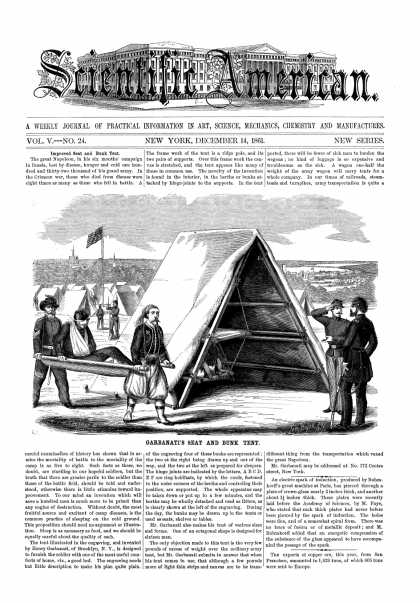 Scientific American - Dec 14, 1861 (vol. 5, #24)