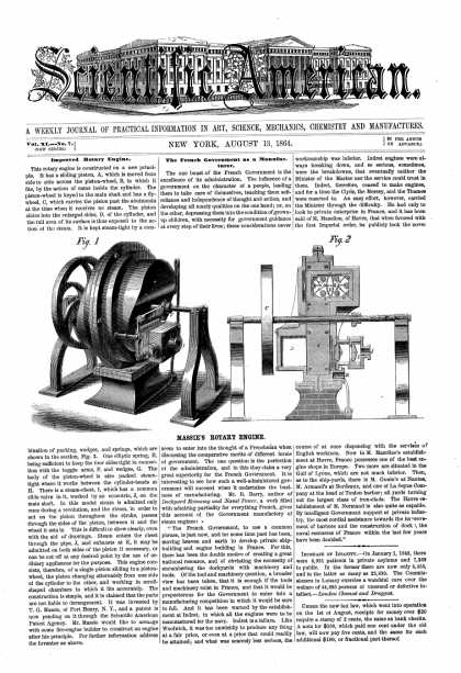 Scientific American - Aug 13, 1864 (vol. 11, #7)