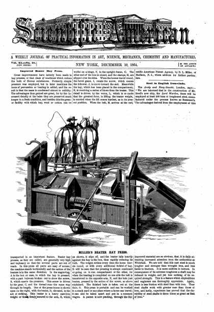 Scientific American - Dec 10, 1864 (vol. 11, #24)