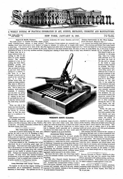 Scientific American - Jan 21, 1865 (vol. 12, #4)