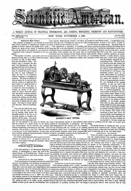 Scientific American - Nov 4, 1865 (vol. 13, #19)