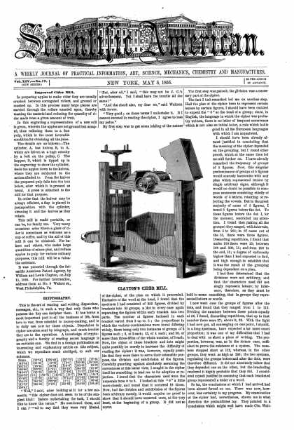 Scientific American - May 5, 1866 (vol. 14, #19)