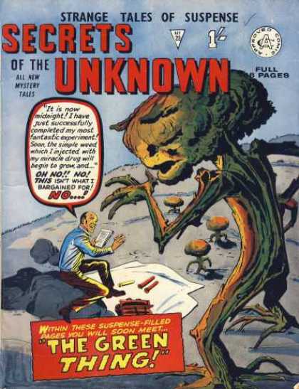 Secrets of the Unknown 29 - Strange Tales Of Suspense - Number 23 - The Green Thing - Full 8 Pages - All New Mystery Tales
