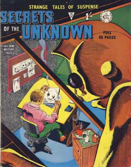 Secrets of the Unknown 52 - Strange Tales Of Suspense - Artist - Drawing - Man - Office Chair