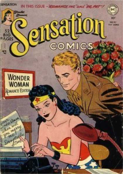 Sensation Comics 97 - Wonder Woman - Romance - Flowers - Date - Romance Editor