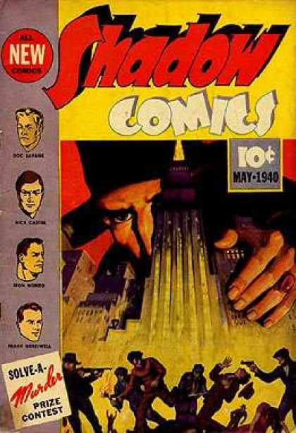 Shadow Comics 3 - Solve A Murder Prize Contest - May 1940 - New - Shooting - Running